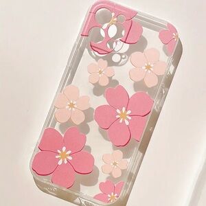 iPhone 14 Pro Phone Case Floral Transparent TPU Case